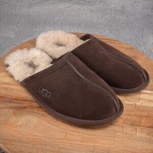 UGG Scuff Dark Brown Suede Men's Size 7 Slides Espresso